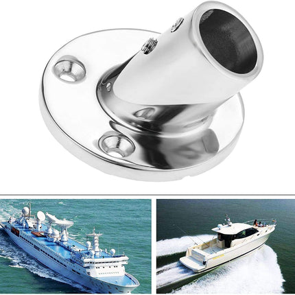 7/8'' 60 Degree Stainless Steel Boat Round Base Handrail Fittings.