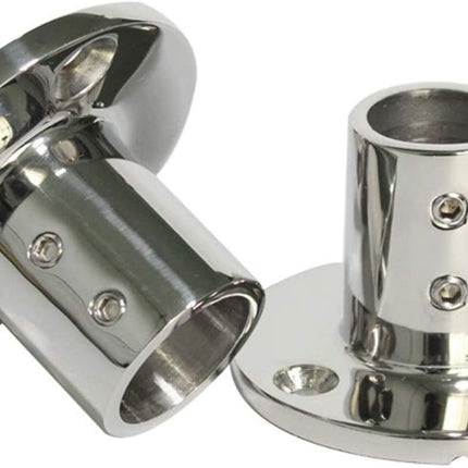 Stainless Steel Boat Round Base Handrail Fittings 90 Degree 1".