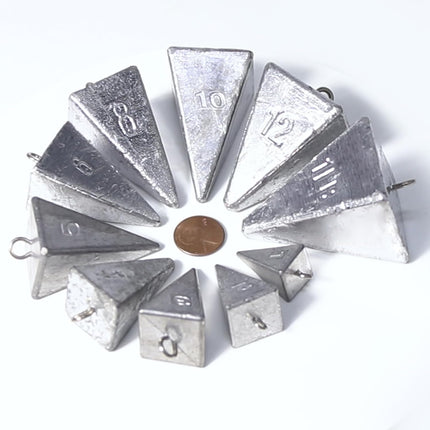 Pyramid Sinkers Fishing Weights Sinkers, Saltwater Freshwater Lead Weight Sinker for Ocean Surf Gear Catfish Tackle 1oz 2oz 3oz 4oz 5oz 6oz 8oz 10oz 12oz 16oz 32oz  10 Pack Kit: 1oz*3, 2oz*3, 3oz*2,.
