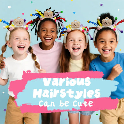 Cute Headband for Toddler Girls, Crazy Hair Day Accessories Kids, Stocking Stuffer Little Girl, Girls Washing Face and Skincare, 1 PCS.