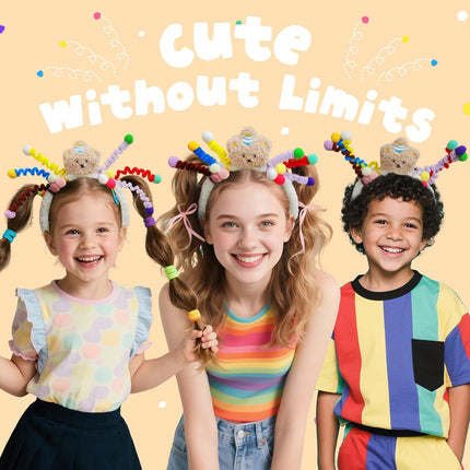 Cute Headband for Toddler Girls, Crazy Hair Day Accessories Kids, Stocking Stuffer Little Girl, Girls Washing Face and Skincare, 1 PCS.