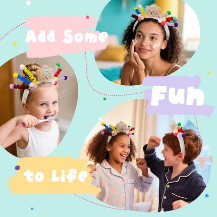 Cute Headband for Toddler Girls, Crazy Hair Day Accessories Kids, Stocking Stuffer Little Girl, Girls Washing Face and Skincare, 1 PCS.