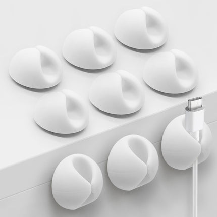 Cable Clips, Cord Holder, Adhesive Wire Holder for Management, Phone Charger, Desk, Wall, Nightstand and Office, White 9 PCS.