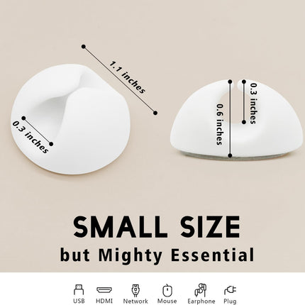 Cable Clips, Cord Holder, Adhesive Wire Holder for Management, Phone Charger, Desk, Wall, Nightstand and Office, White 9 PCS.