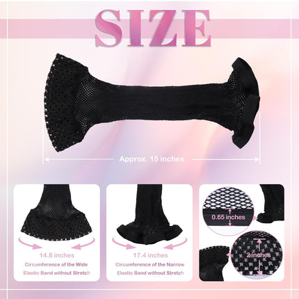 Hair Net for Wig, Wig Caps Women Long Hair, Halloween Cosplay, Black 2 PCS.