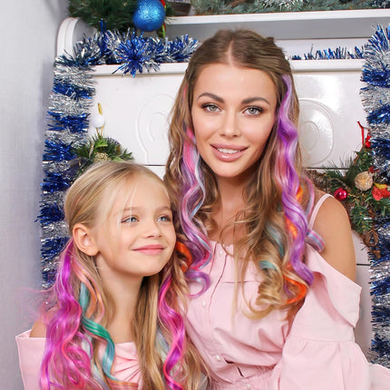 14 PCS Hair Extensions for Kids and 1 PC Bear Headband Halloween.