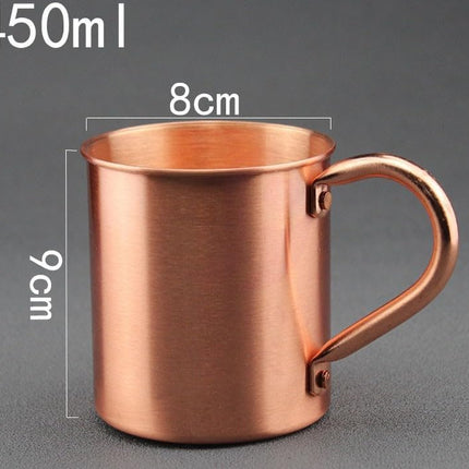 Moscow Mule Mug Pure Copper Without Inside Liner, Sports Straight Cup Handle for Cocktail Coffee Beer Milk Water.