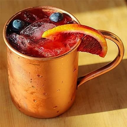 Moscow Mule Mug Pure Copper Without Inside Liner, Sports Straight Cup Handle for Cocktail Coffee Beer Milk Water.