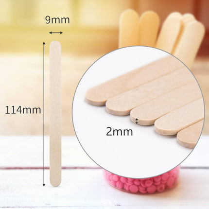 Petluno 100 Pieces Wooden Ice Cream Sticks, Wooden Ice Sticks, Wooden Sticks for Crafting, Wooden Sticks, Craft Sticks Wooden Spatula DIY Craft-114 mm x 9 2  114mm-100pcs.