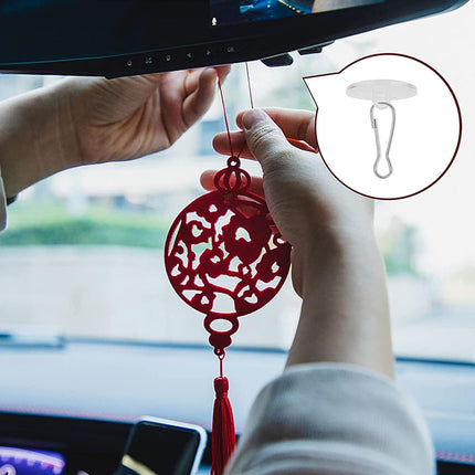 30 Pieces Clear Self-Adhesive Ceiling Hooks, No-Drill Ceiling Hooks, Sticky Hooks with Flagpole Clips for Bedroom, Bathroom, Kitchen, Bedroom Wall, Carnival Item.