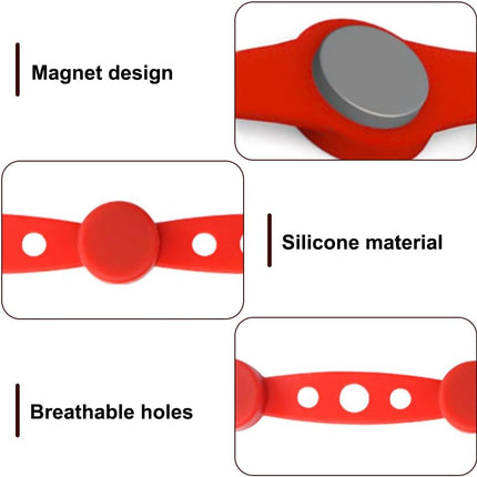 Magnetic Silicone Straps for Air Fryers, 12 Pieces Baking Paper Fastening Straps, Magnetic Silicone Straps for Cooking and Baking in the Air Fryer Black Round.
