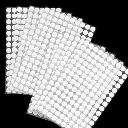 1008 Self-Adhesive Hook and Loop Dots - Petluno 10mm White Hook and Loop Stick on Dots, Round Hook and Loop Fasteners, Self Adhesive Hook and Loop Tape Strips for School Learning Materials, Christmas Cards, Binder Wallets 504.