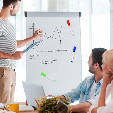 Petluno 10 pcs Whiteboard Markers, 9 Colour Pens, Fine Tip Magnetic Colour White Board Pen with Eraser Low Odour Dry Erase Ink Markers Erasable for Home, School and Office Uses Multi-coloured.