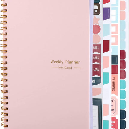 To Do List Notebook, A5 Weekly Planner Undated, Planning Pad Checklist Productivity Organizer 52 Pages for Students, Work, Fitness (Pink) Pink.