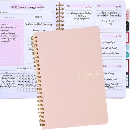 To Do List Notebook, A5 Weekly Planner Undated, Planning Pad Checklist Productivity Organizer 52 Pages for Students, Work, Fitness (Pink) Pink.