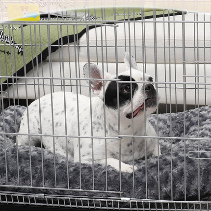 Petluno Large Dog Bed Washable, Calming Crate Mattress with Non Skid Bottom, Fluffy Anti Anxiety Beds, Pet Pillow Cushion, Dark Grey, 90x60x8cm Grey 90 x 60 8 cm (L W H).