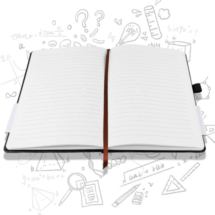 A5 Notebook, Notebook Note Book Pad Journal Notepad PU Leather for Office School Home Business Writing & Taking 200 Pages (100 Sheets)- Black.