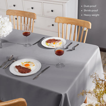 Petluno Oxford Decorative Table Cloth Rectangle Water Resistant Tablecloth for Home 137x200cm(54x79in) Grey 79 x 54 inch (Rectangular).