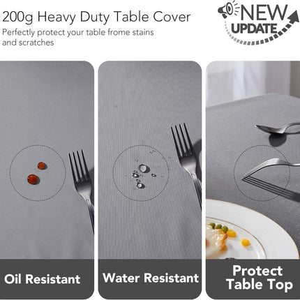 Petluno Oxford Decorative Table Cloth Rectangle Water Resistant Tablecloth for Home 137x200cm(54x79in) Grey 79 x 54 inch (Rectangular).