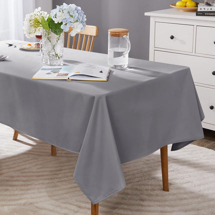 Petluno Oxford Decorative Table Cloth Rectangle Water Resistant Tablecloth for Home 137x200cm(54x79in) Grey 79 x 54 inch (Rectangular).