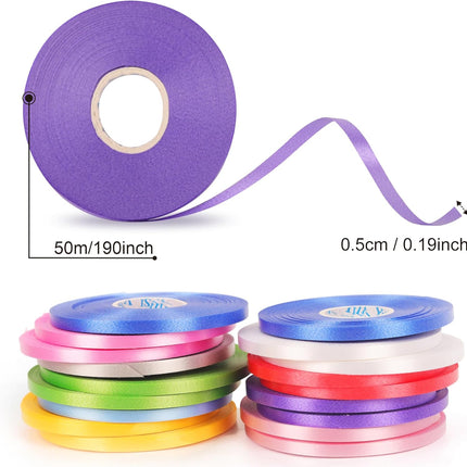 50m x 2 Rolls White Curling Ribbon for Balloons, Gift Wrapping, Christmas, Birthday, Crafts, Wedding Party Decoration - 5mm Width Normal-White.