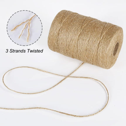 Petluno 1.82mm Jute Twine String, 500 Feet 152M Natural Garden String for Gift Wrapping, Floristry, Gardening and DIY Crafts Decoration (Brown)  Brown.
