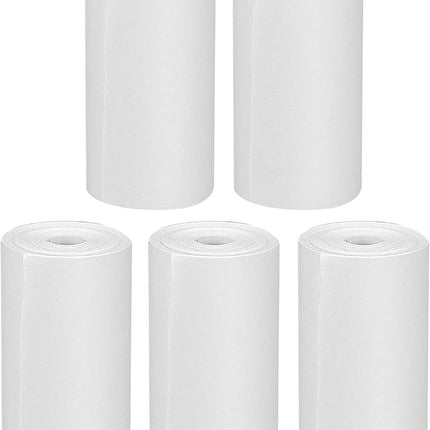 Thermal printing paper refill 5.7*3.0 CM for kids' instant cameras, width 5.7 cm, white, inkless (5 rolls) white.