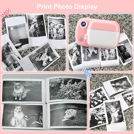 Thermal printing paper refill 5.7*3.0 CM for kids' instant cameras, width 5.7 cm, white, inkless (5 rolls) white.