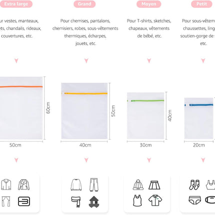 Petluno Lingerie Washing Machine Bags - Pack of 11 for Delicate Underwear, Lingerie and Socks.
