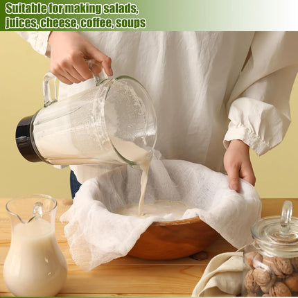 4 Pieces Food-Grade Cheesecloth, 50 cm Reusable Kitchen Cloth 100 Fine Grade Unbleached Washable Muslin Cloth for Straining Juices Cheese Tea Plant Milks Soups Yoghurt.