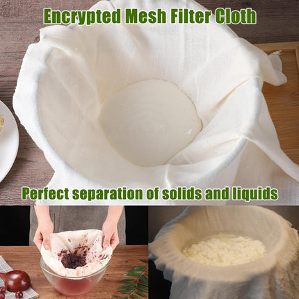 4 Pieces Food-Grade Cheesecloth, 50 cm Reusable Kitchen Cloth 100 Fine Grade Unbleached Washable Muslin Cloth for Straining Juices Cheese Tea Plant Milks Soups Yoghurt.