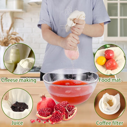 4 Pieces Food-Grade Cheesecloth, 50 cm Reusable Kitchen Cloth 100 Fine Grade Unbleached Washable Muslin Cloth for Straining Juices Cheese Tea Plant Milks Soups Yoghurt.