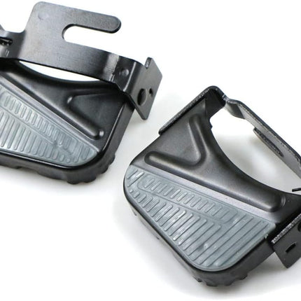 Bike rear pedal folding pedal footrest - mountain bike trekking cycling bike accessories pedals resin universal pegs footrest axle extension foot pedal rear black 1 pair 9.1 x 9.4 cm.