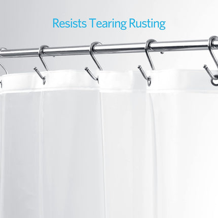 Petluno Clear Shower Curtain Liner Light Weight PEVA, 72x72 Inches, Waterproof, No Chemical Smell with 12 Rust Proof Metal Grommets Holes for Bathroom 72"W x 72"L (Pack of 1).