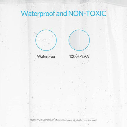 Petluno Clear Shower Curtain Liner Light Weight PEVA, 72x72 Inches, Waterproof, No Chemical Smell with 12 Rust Proof Metal Grommets Holes for Bathroom 72"W x 72"L (Pack of 1).