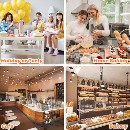 50 Pcs Bread Bags for Homemade Bread, Sourdough Paper With Window, 50% Thicker 13.7x8.2x3.7in A Large Bakery Used Storage Cookies & Snacks, 60 Cute Sealing Stickers Ties.