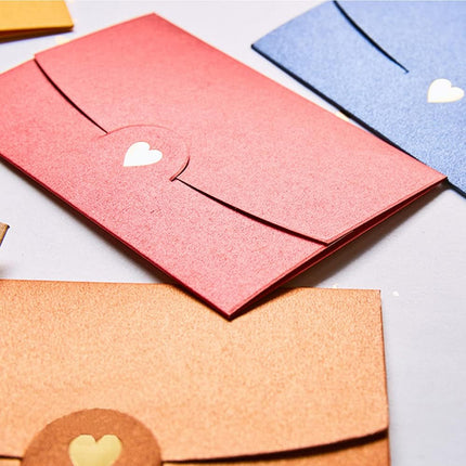 Mini envelope, 50 pieces, gift card envelope, mini pink envelopes, with heart closure, for DIY gift vouchers, Christmas, Valentine's Day, birthday party, gift card (Pink) pink.