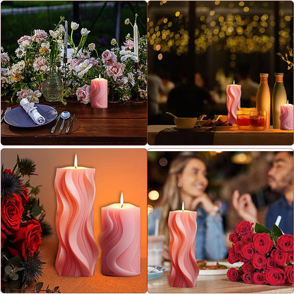 Silicone Molds Casting Molds Candle Mold Candles Making Silicone 3D Handmade Candle Molds DIY Silicone Mold for Casting as Home Decor, Scented Candle (Wave) Wave.