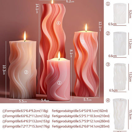 Silicone Molds Casting Molds Candle Mold Candles Making Silicone 3D Handmade Candle Molds DIY Silicone Mold for Casting as Home Decor, Scented Candle (Wave) Wave.