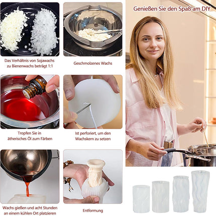 Silicone Molds Casting Molds Candle Mold Candles Making Silicone 3D Handmade Candle Molds DIY Silicone Mold for Casting as Home Decor, Scented Candle (Wave) Wave.