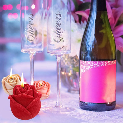 2 candle-shaped molds for pouring, 3D silicone for Mother's Day, Valentine's Day, birthday, Valentine's Day..