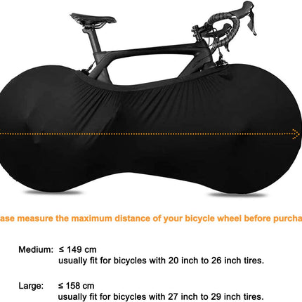 Bike Wheel Cover Indoor Dust-Proof and High Elasticity Bicycle Bag Black Large.