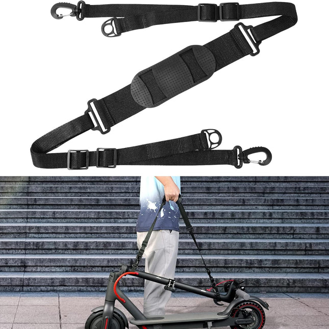 Petluno Accessories for electric scooters, compatible with Xiaomi M365/1S/Pro, scooter carry bag/child handle/ hooks/cable conduit protection/reflective set/shoulder strap/handlebar # 3 Straps.