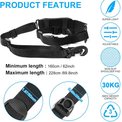 Petluno Accessories for electric scooters, compatible with Xiaomi M365/1S/Pro, scooter carry bag/child handle/ hooks/cable conduit protection/reflective set/shoulder strap/handlebar # 3 Straps.