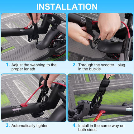 Petluno Accessories for electric scooters, compatible with Xiaomi M365/1S/Pro, scooter carry bag/child handle/ hooks/cable conduit protection/reflective set/shoulder strap/handlebar # 3 Straps.