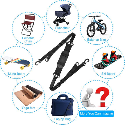 Petluno Accessories for electric scooters, compatible with Xiaomi M365/1S/Pro, scooter carry bag/child handle/ hooks/cable conduit protection/reflective set/shoulder strap/handlebar # 3 Straps.