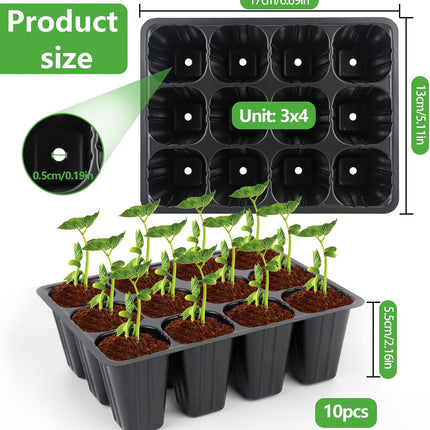 120 cell seedling starter tablets reusable, mini propagator, greenhouse growing kit, plant growing trays for indoor greenhouse plastic germination trays nurseries, growing.