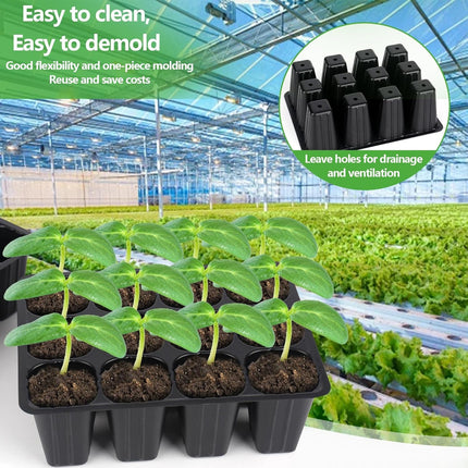 120 cell seedling starter tablets reusable, mini propagator, greenhouse growing kit, plant growing trays for indoor greenhouse plastic germination trays nurseries, growing.
