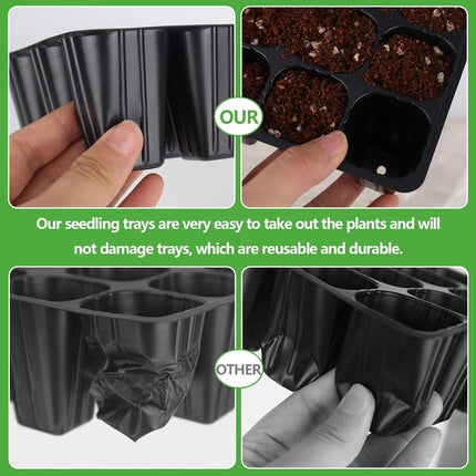 120 cell seedling starter tablets reusable, mini propagator, greenhouse growing kit, plant growing trays for indoor greenhouse plastic germination trays nurseries, growing.