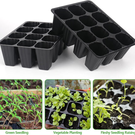 120 cell seedling starter tablets reusable, mini propagator, greenhouse growing kit, plant growing trays for indoor greenhouse plastic germination trays nurseries, growing.
